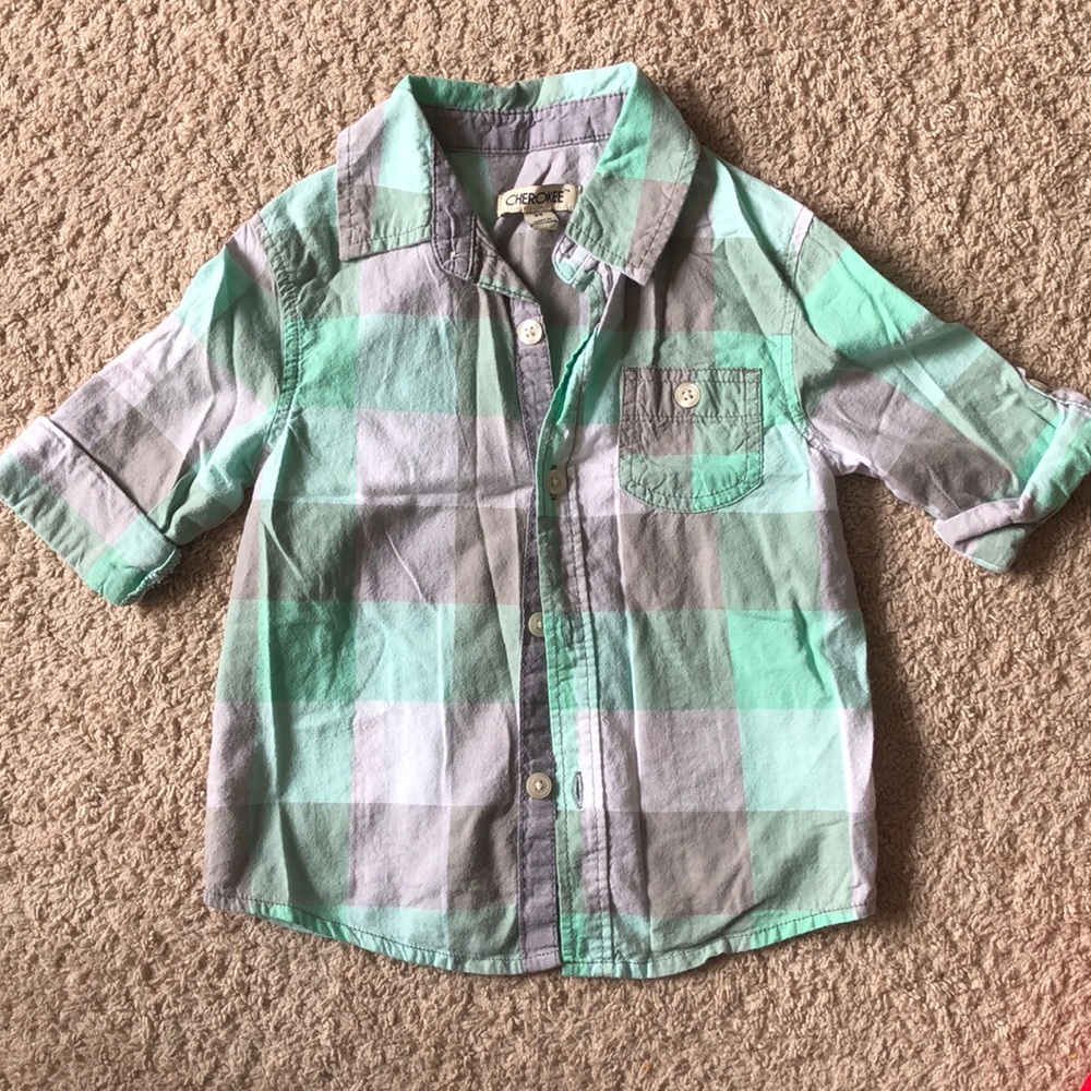 Boys button down with rolled sleeves